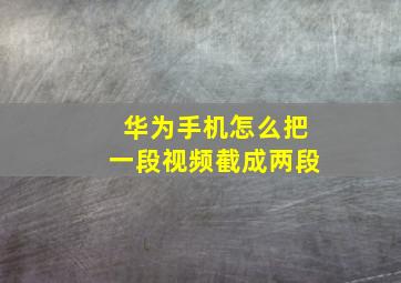 华为手机怎么把一段视频截成两段