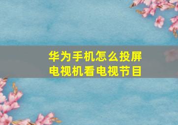 华为手机怎么投屏电视机看电视节目