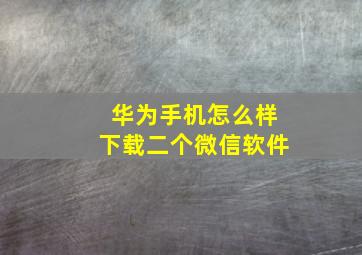 华为手机怎么样下载二个微信软件