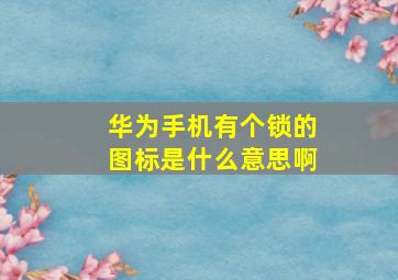 华为手机有个锁的图标是什么意思啊