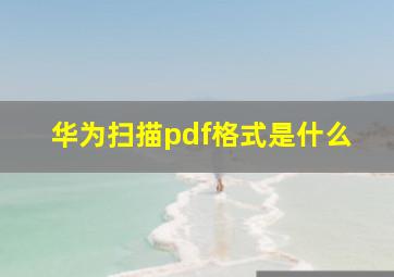 华为扫描pdf格式是什么