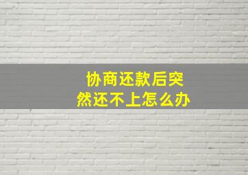 协商还款后突然还不上怎么办