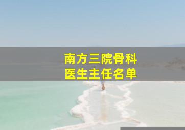 南方三院骨科医生主任名单