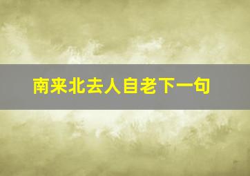 南来北去人自老下一句