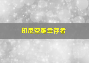 印尼空难幸存者