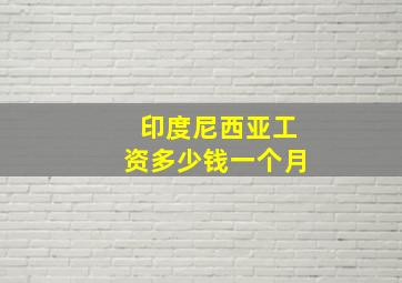 印度尼西亚工资多少钱一个月