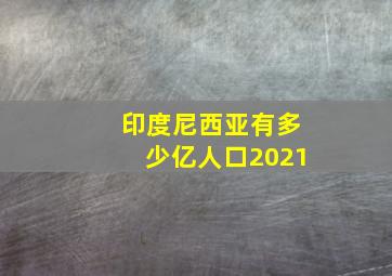 印度尼西亚有多少亿人口2021