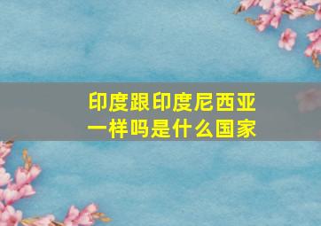 印度跟印度尼西亚一样吗是什么国家