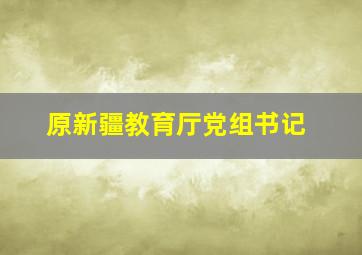 原新疆教育厅党组书记