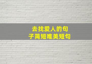 去找爱人的句子简短唯美短句