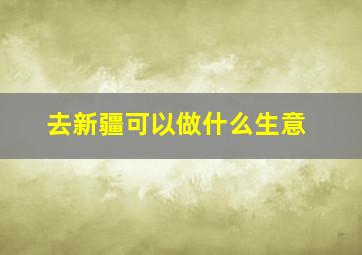 去新疆可以做什么生意