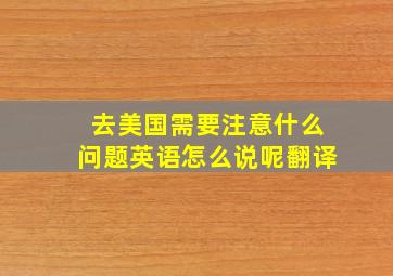 去美国需要注意什么问题英语怎么说呢翻译