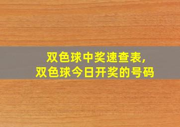 双色球中奖速查表,双色球今日开奖的号码