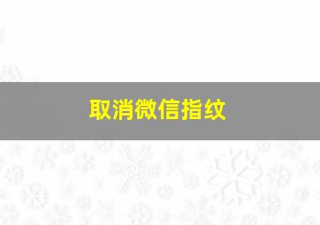 取消微信指纹