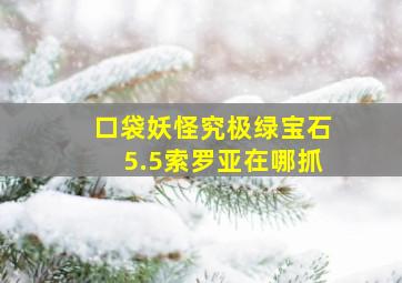 口袋妖怪究极绿宝石5.5索罗亚在哪抓