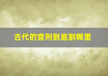 古代的宫刑到底割哪里