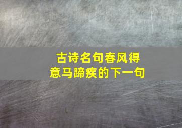 古诗名句春风得意马蹄疾的下一句