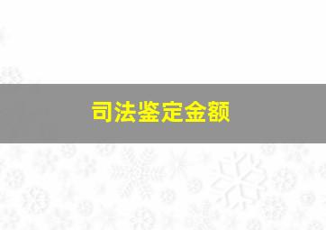 司法鉴定金额