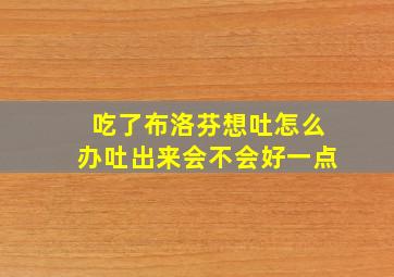 吃了布洛芬想吐怎么办吐出来会不会好一点