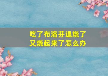 吃了布洛芬退烧了又烧起来了怎么办