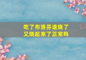 吃了布洛芬退烧了又烧起来了正常吗