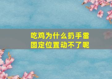 吃鸡为什么扔手雷固定位置动不了呢