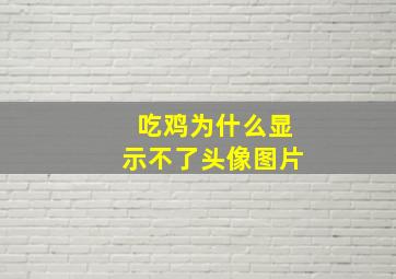 吃鸡为什么显示不了头像图片