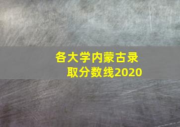 各大学内蒙古录取分数线2020