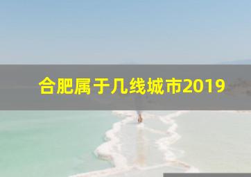 合肥属于几线城市2019