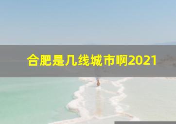 合肥是几线城市啊2021