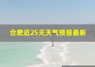 合肥近25天天气预报最新