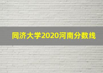 同济大学2020河南分数线