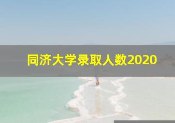 同济大学录取人数2020