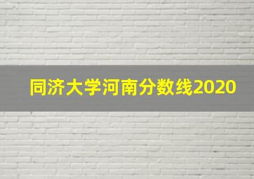 同济大学河南分数线2020