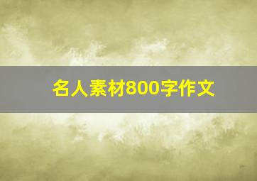 名人素材800字作文