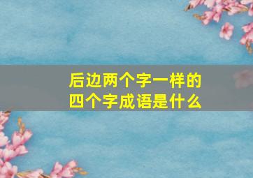 后边两个字一样的四个字成语是什么