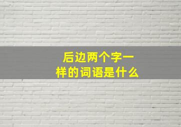 后边两个字一样的词语是什么