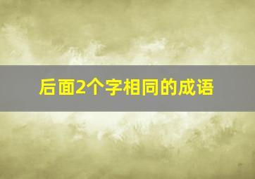 后面2个字相同的成语