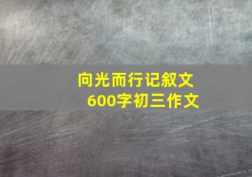 向光而行记叙文600字初三作文