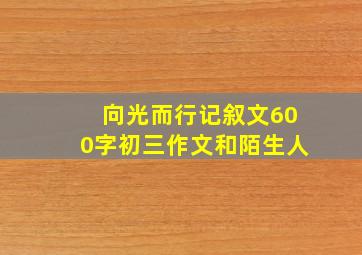 向光而行记叙文600字初三作文和陌生人