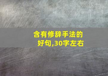 含有修辞手法的好句,30字左右