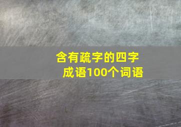 含有疏字的四字成语100个词语