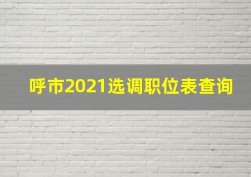 呼市2021选调职位表查询