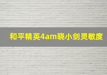 和平精英4am晓小剑灵敏度