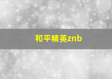 和平精英znb