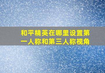 和平精英在哪里设置第一人称和第三人称视角