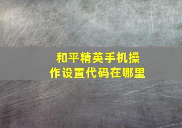 和平精英手机操作设置代码在哪里