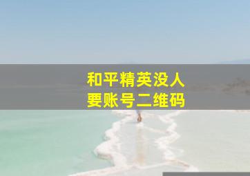 和平精英没人要账号二维码