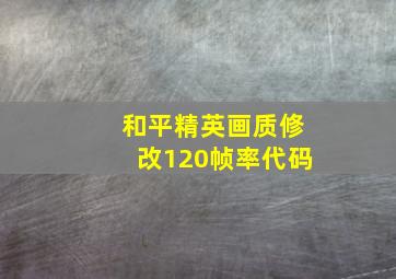 和平精英画质修改120帧率代码