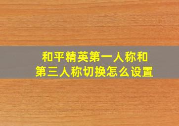 和平精英第一人称和第三人称切换怎么设置